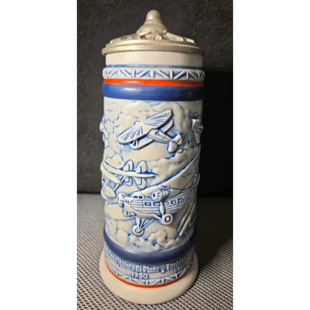 Vintage Collectible 1981 Avon Ceramarte Beer Stein Airplane Mug - Made in Brazil
